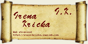Irena Krička vizit kartica